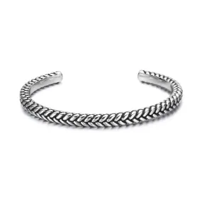 FANCIME Intrepidity Mens Open Cuff 925 Sterling Silver Bracelet