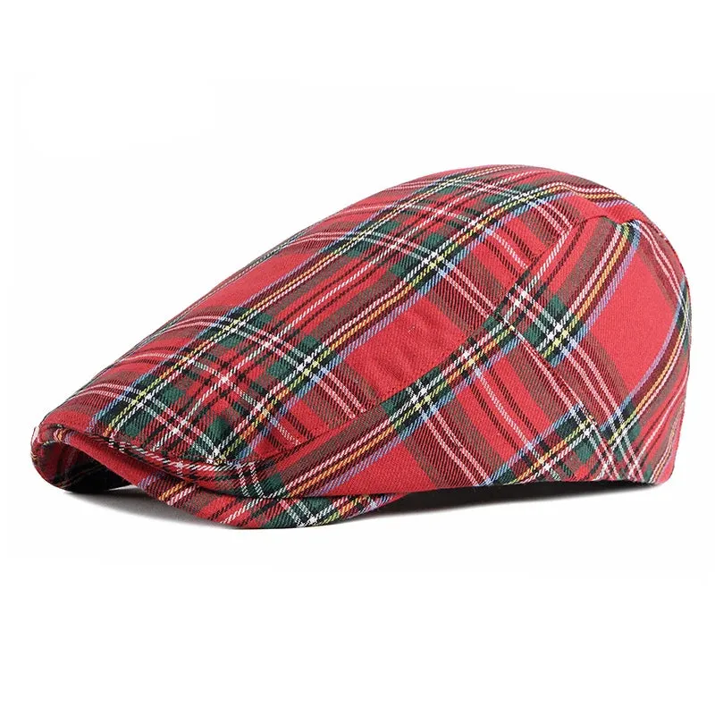 Fashion Fine Stripe Lattice Flat Cap