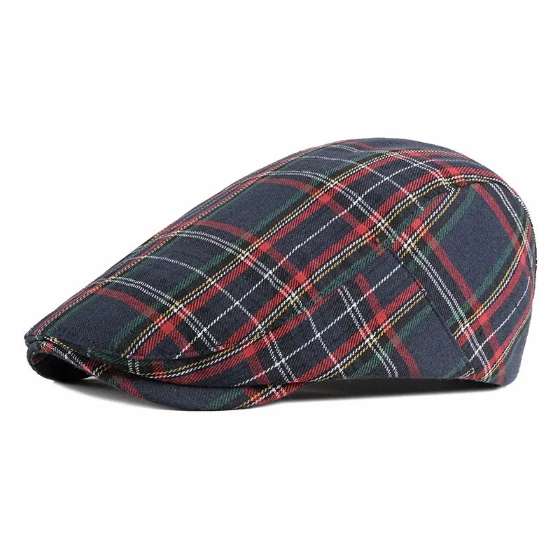 Fashion Fine Stripe Lattice Flat Cap