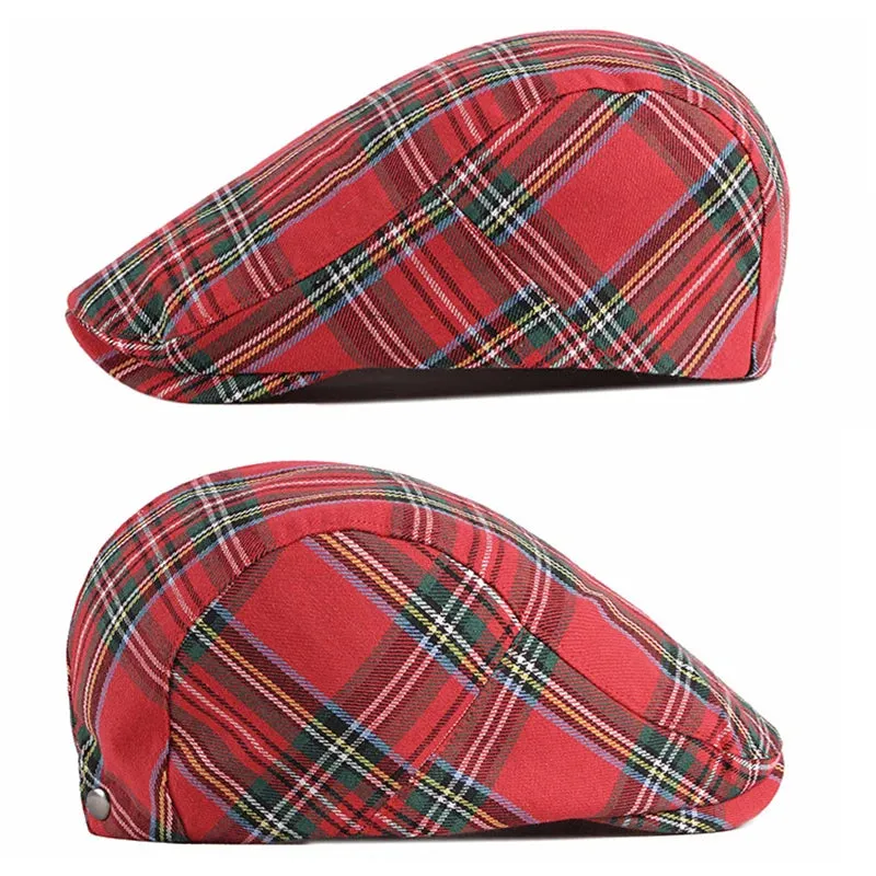 Fashion Fine Stripe Lattice Flat Cap