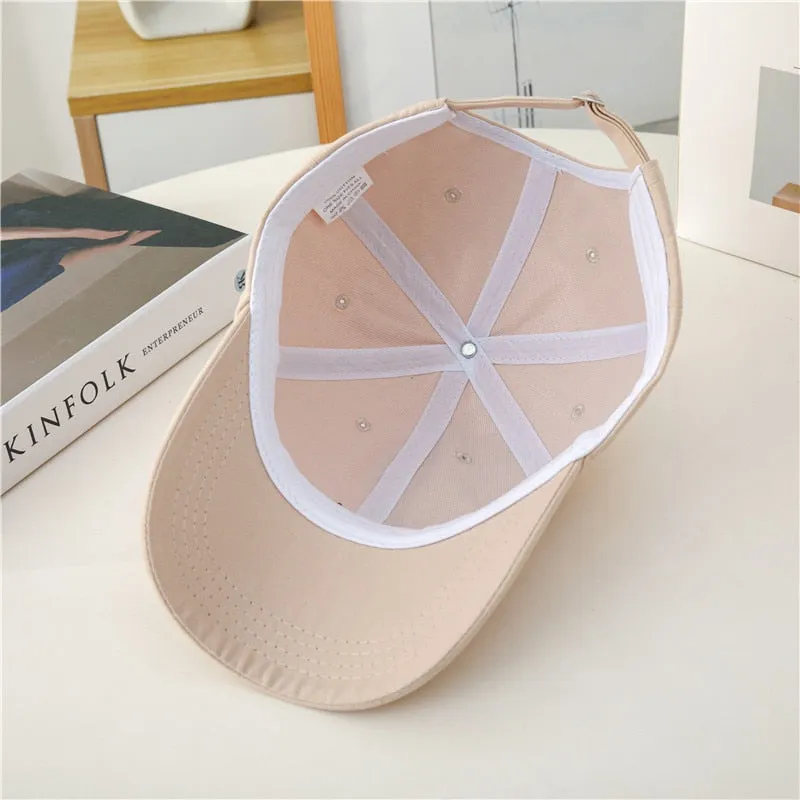 Fashion Women Cap Style Candy Colors Labeling Baseball Cap For Women High Quality Female Streetwear Hat