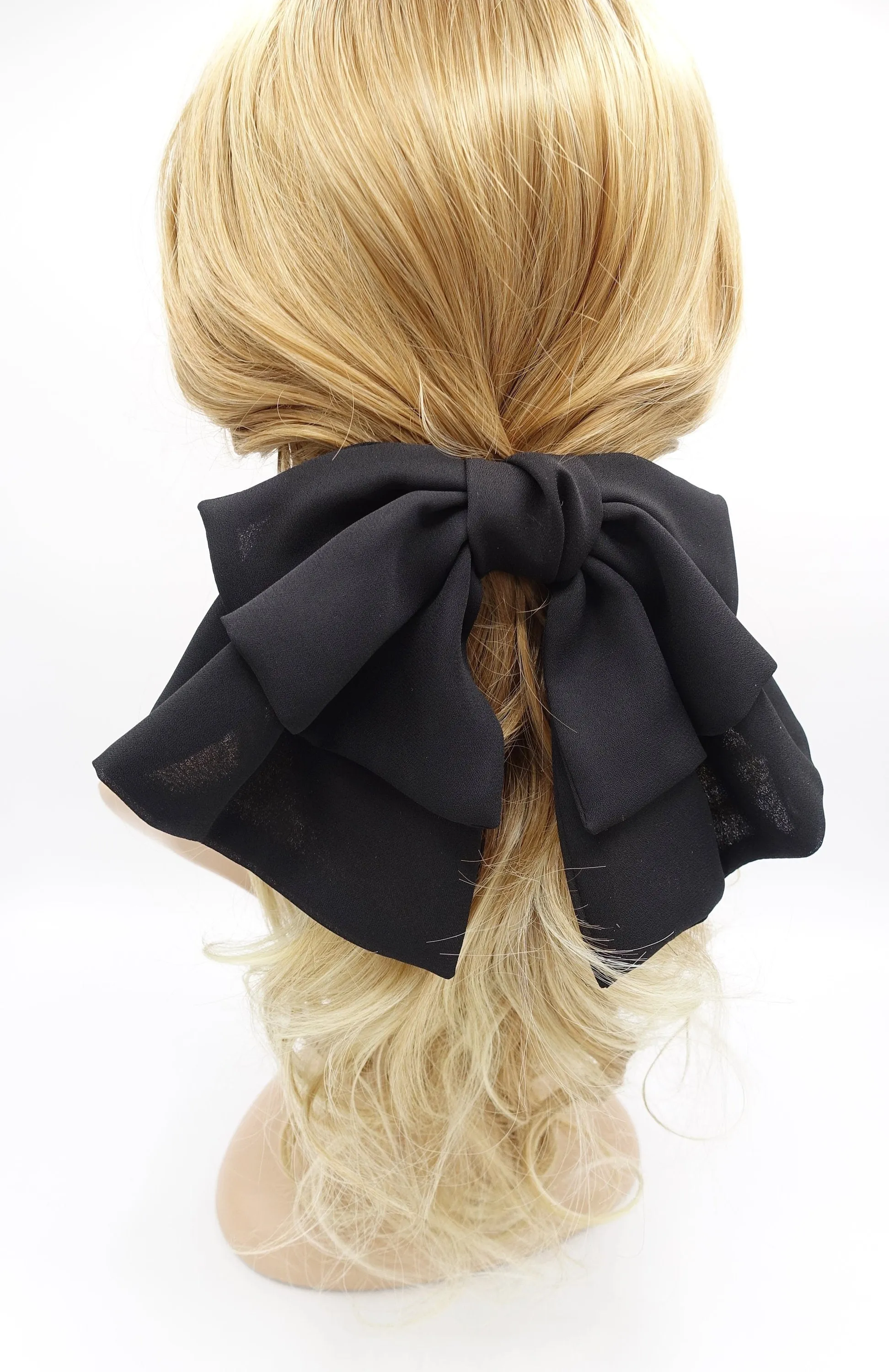 flair hair bow, large hair bow, chiffon hair bow for women