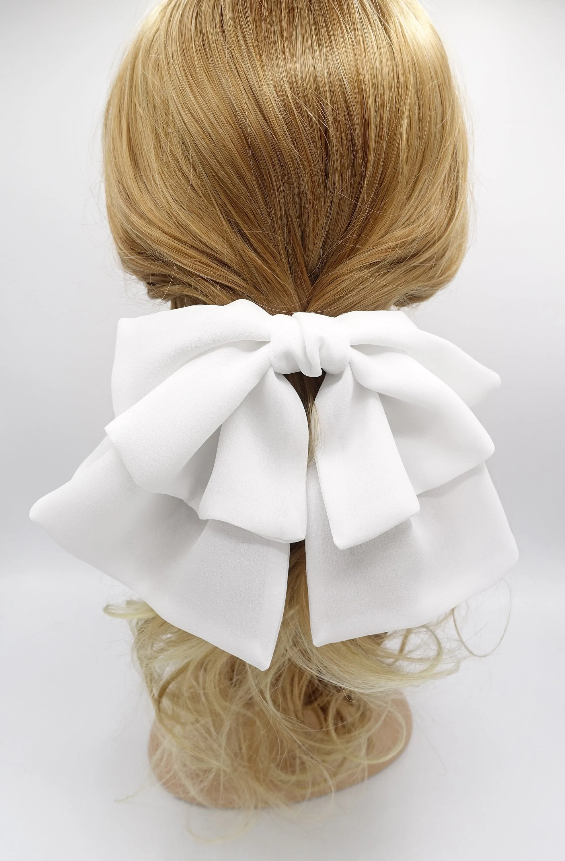 flair hair bow, large hair bow, chiffon hair bow for women