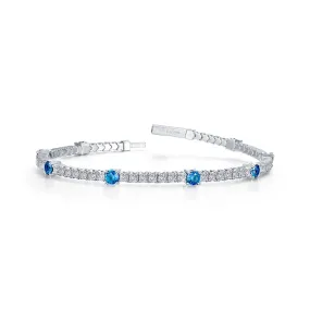 Flexible Blue Topaz Bracelet in Sterling Silver