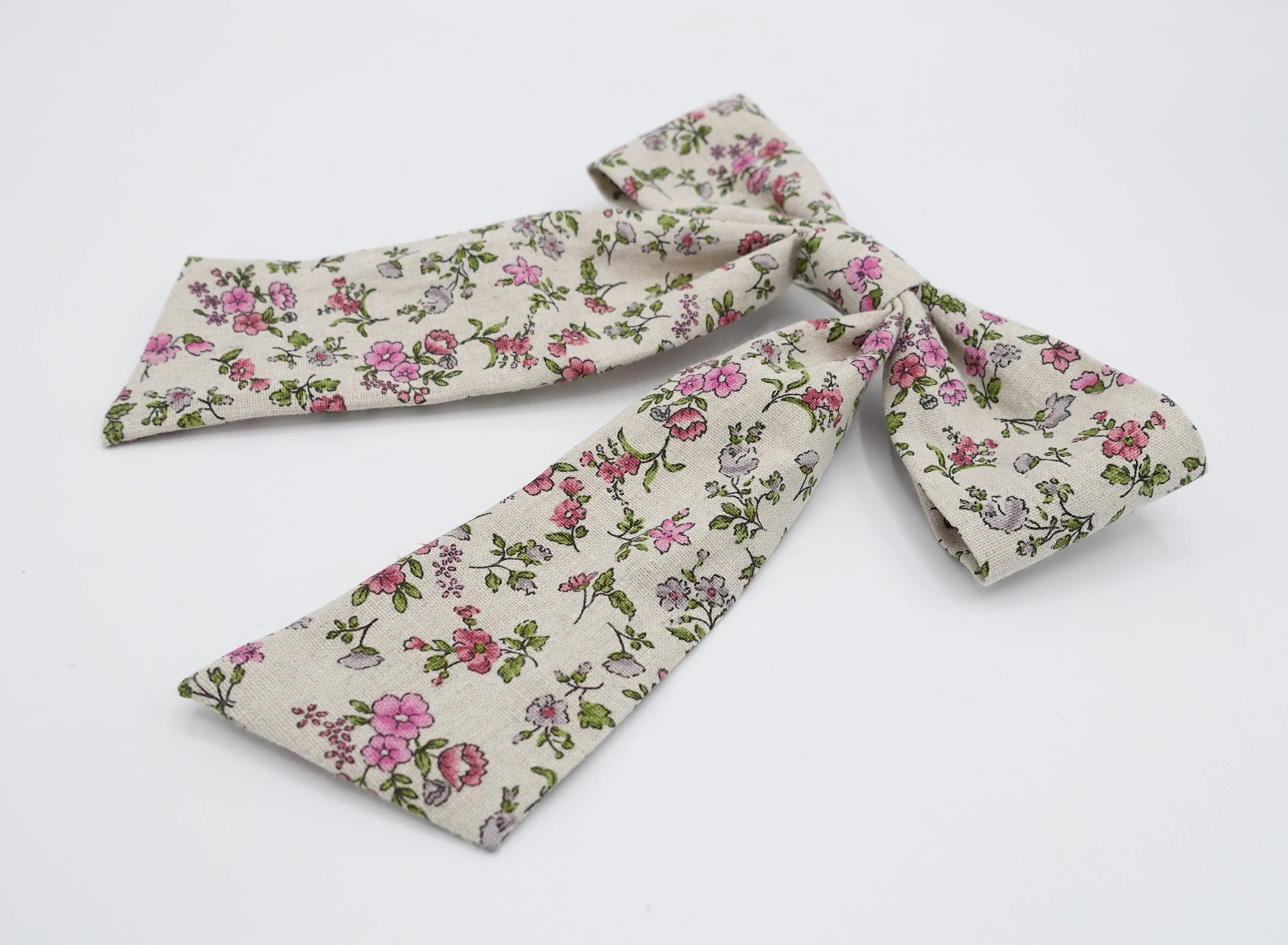 floral cotton hair bow for women