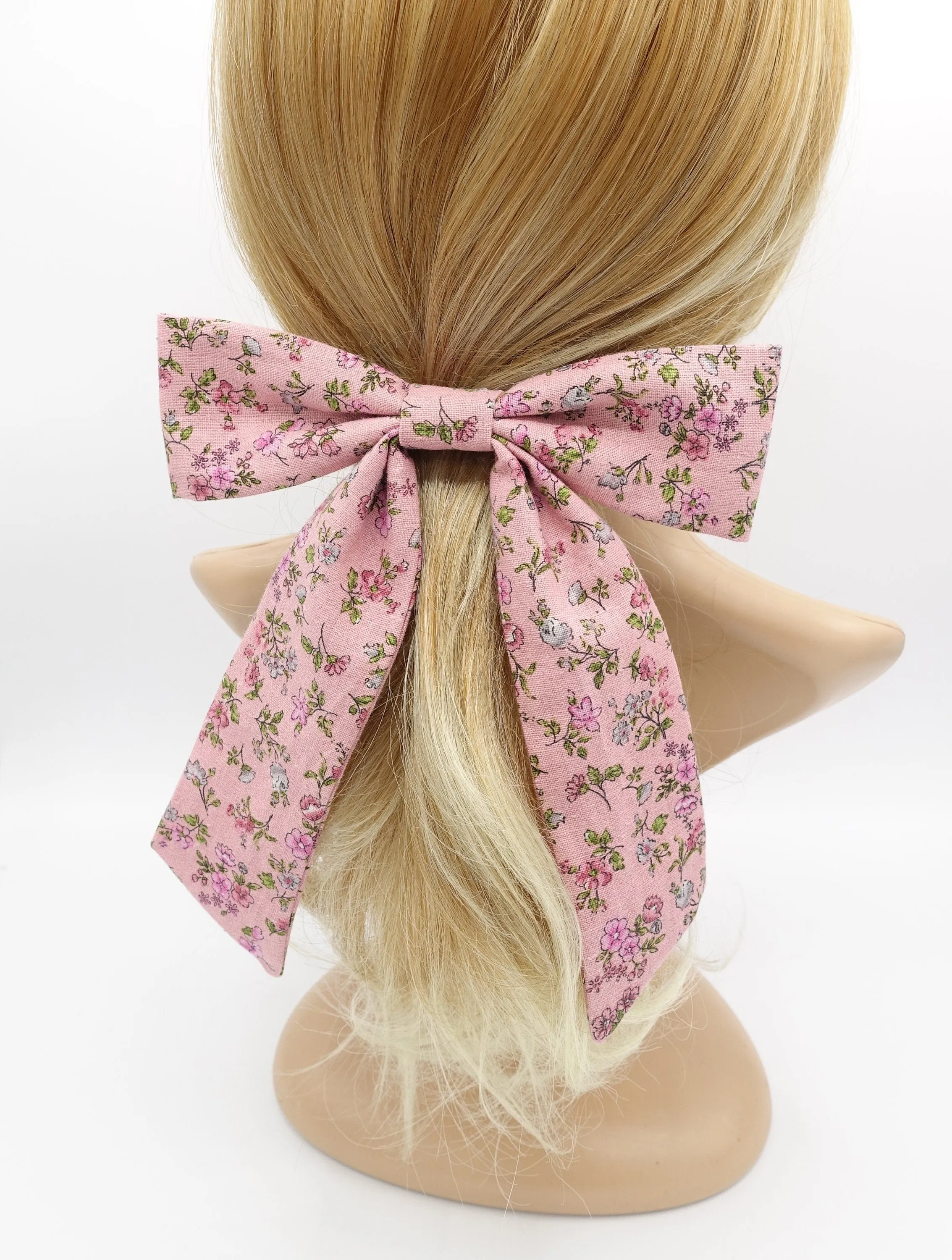 floral cotton hair bow for women