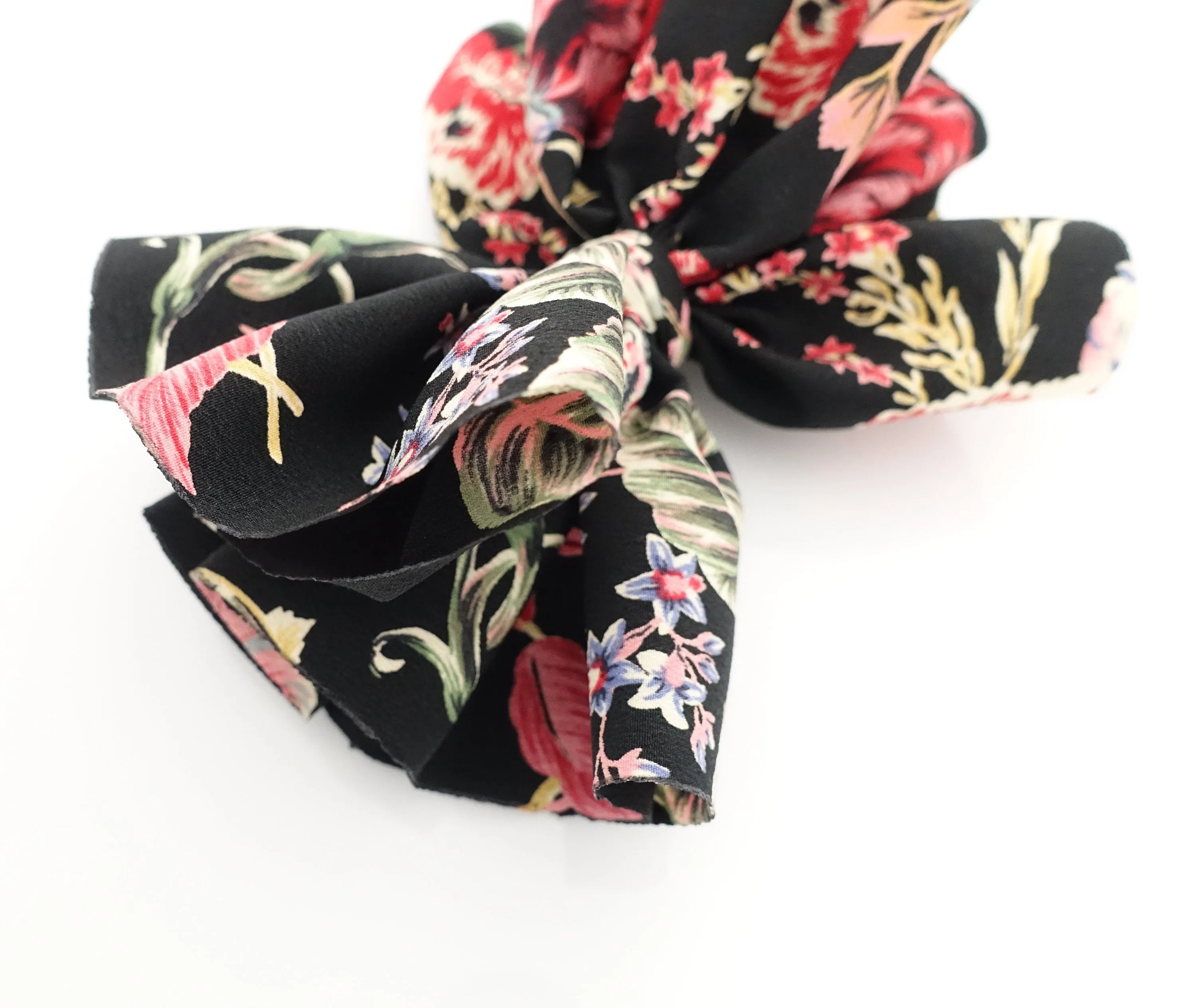 flower plant print hair bow barrette volume up women hair bow clip hair accessories