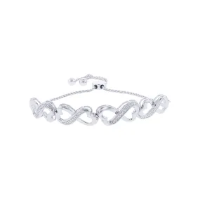 Follow Your Heart Silver Diamond Bracelet