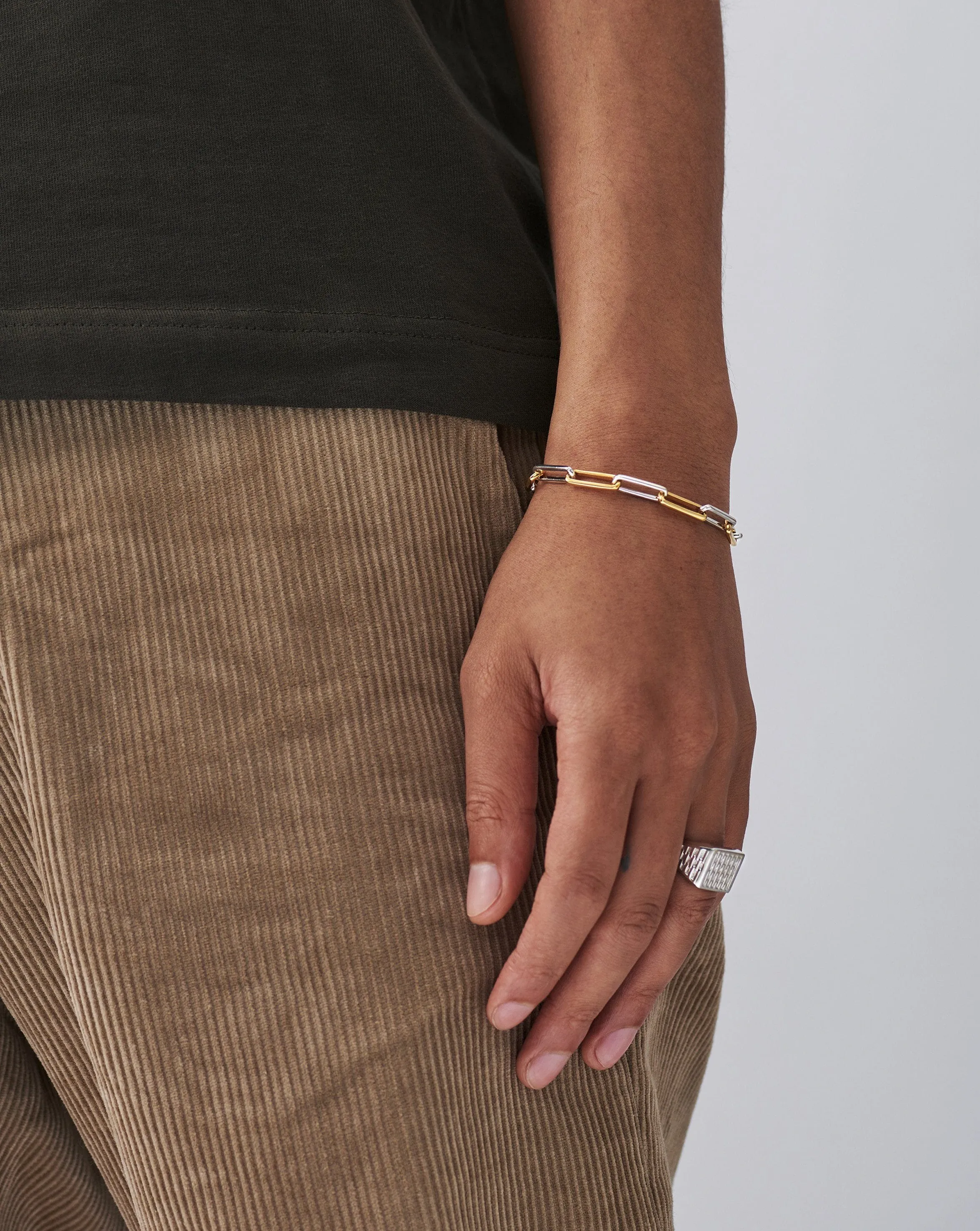 Fused Two Tone Chain Bracelet | 18k Gold Vermeil/Sterling Silver