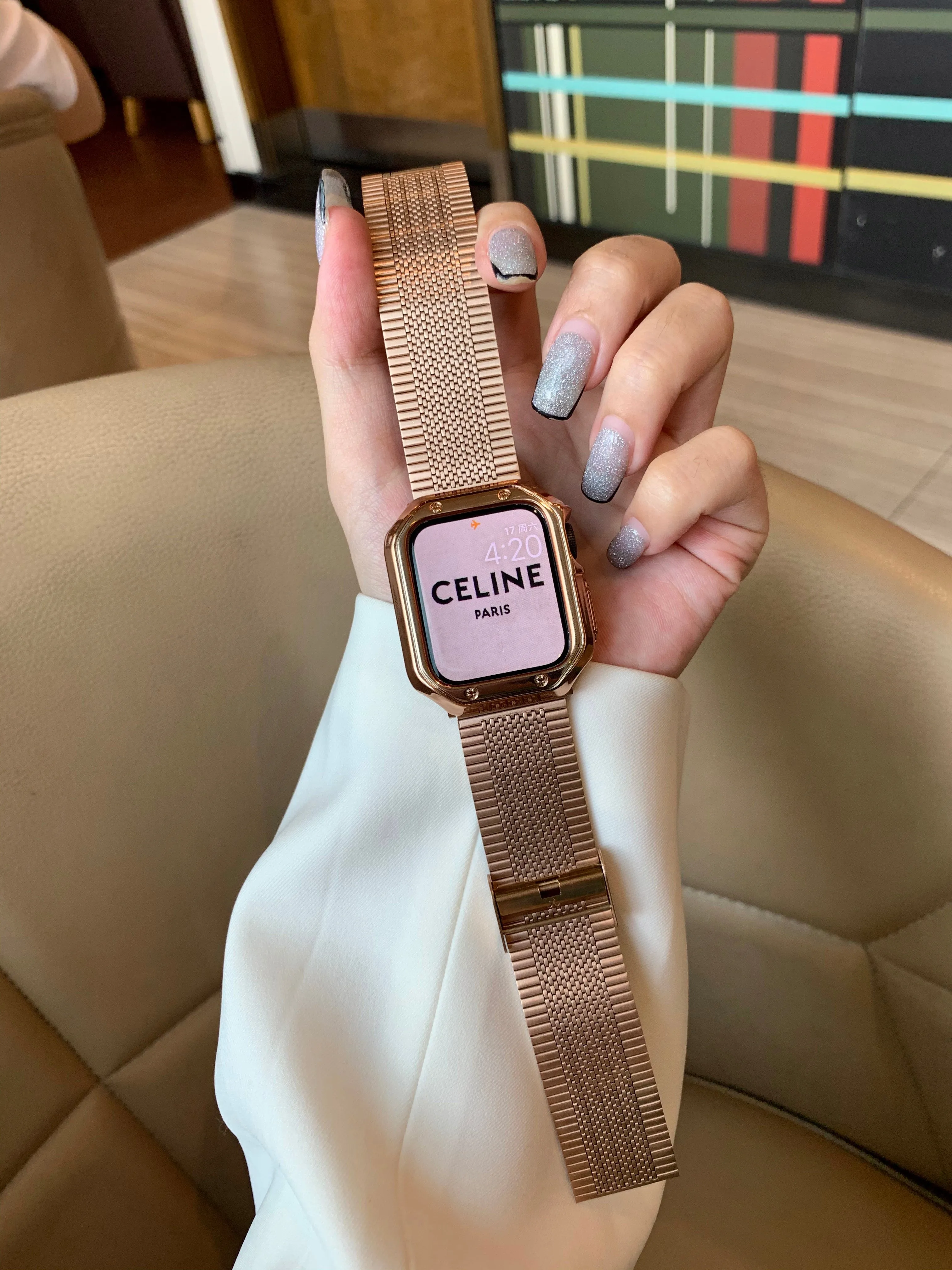 Gold Apple Watch Band, 38mm 40mm 42mm 44mm, Metal Bling IWatch Band, Stainless Steel Iwatch Band, Luxury Strap, Women Bracelet