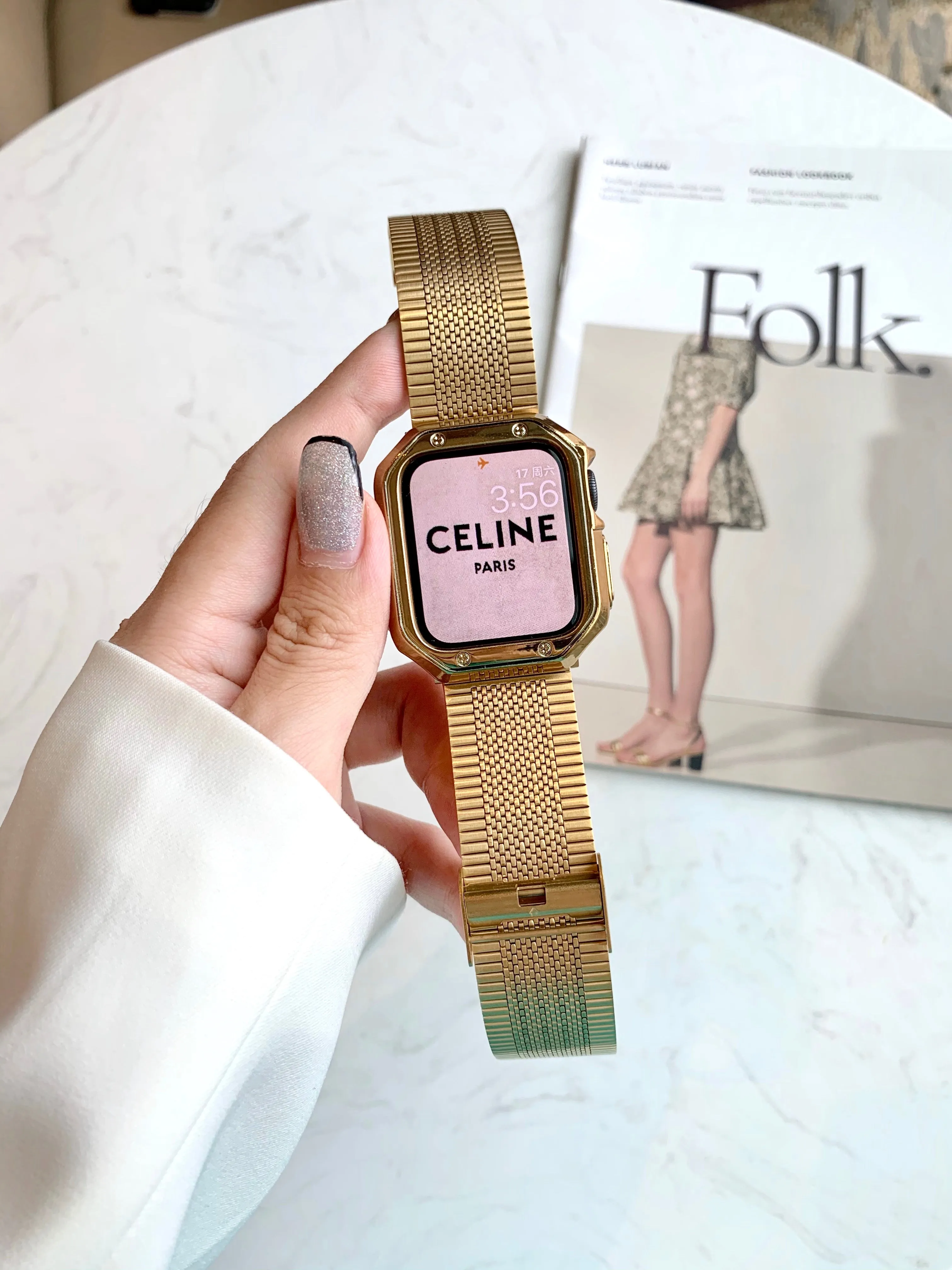 Gold Apple Watch Band, 38mm 40mm 42mm 44mm, Metal Bling IWatch Band, Stainless Steel Iwatch Band, Luxury Strap, Women Bracelet