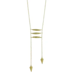 Gold Bar and Spikes Long Necklace