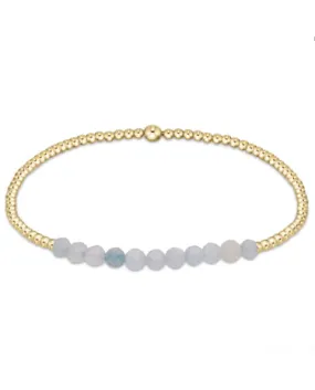 Gold Bliss 2mm Bead Bracelet - Aquamarine