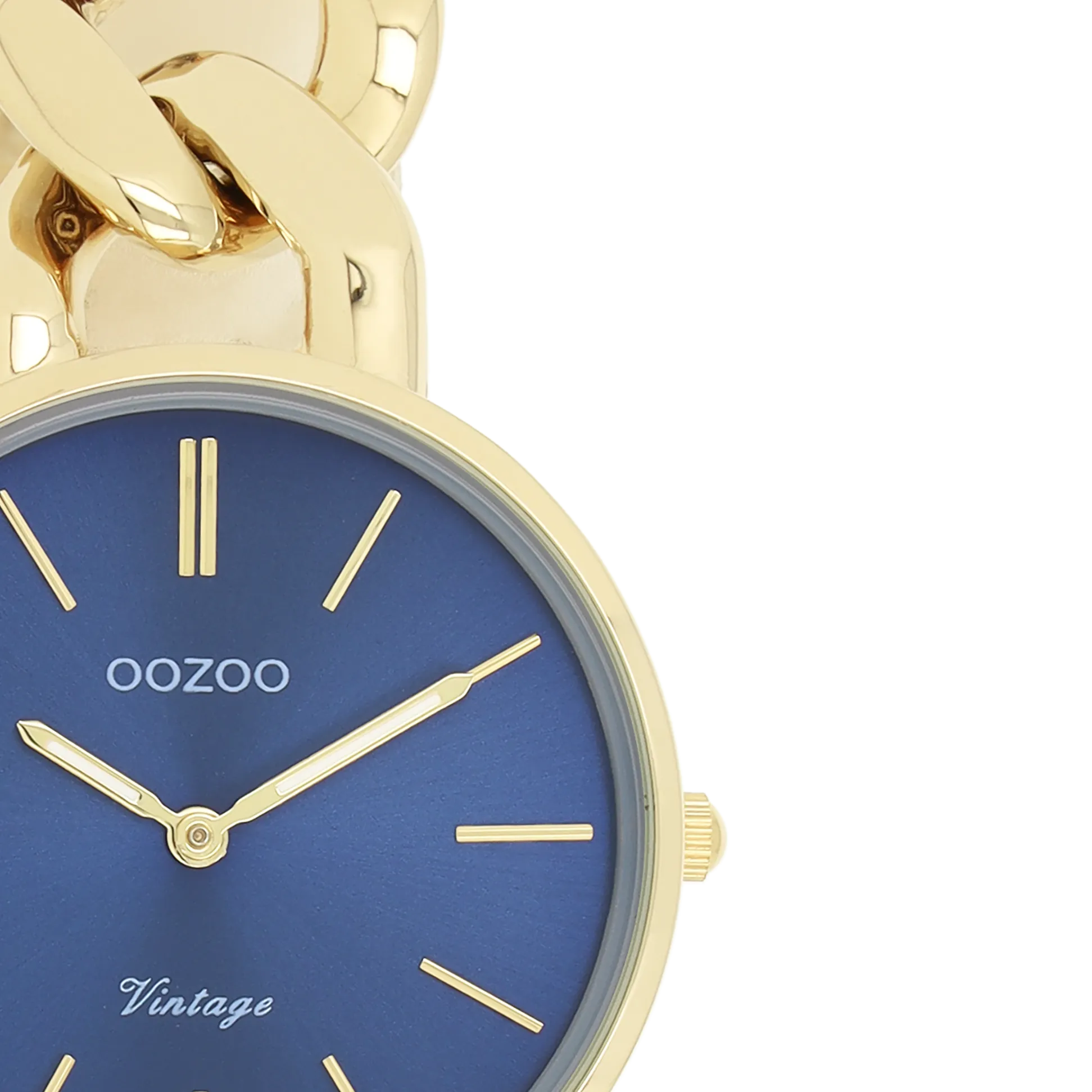 Gold coloured OOZOO watch with gold coloured chunky chain bracelet - C20359