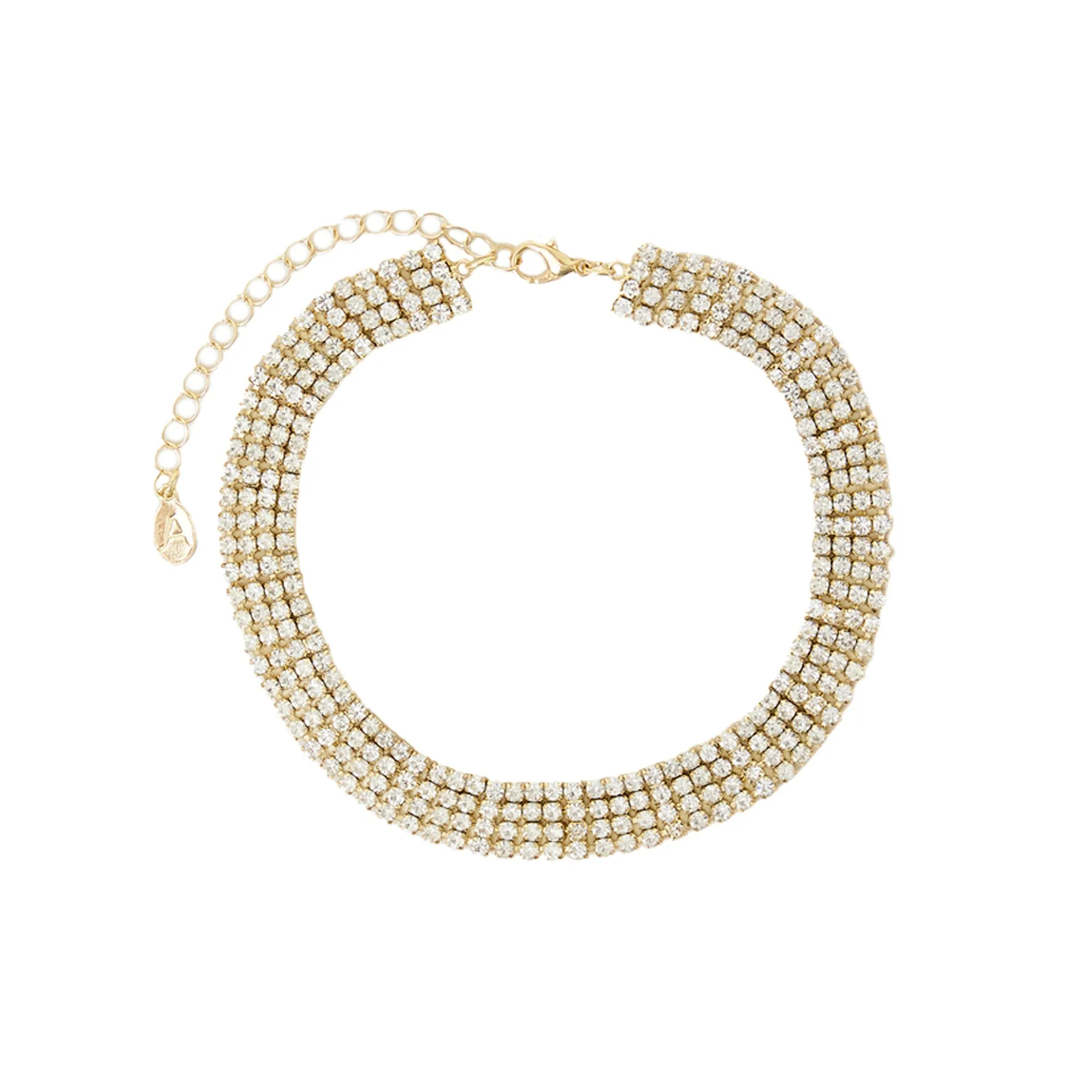 Gold Diamante Choker Party Necklace