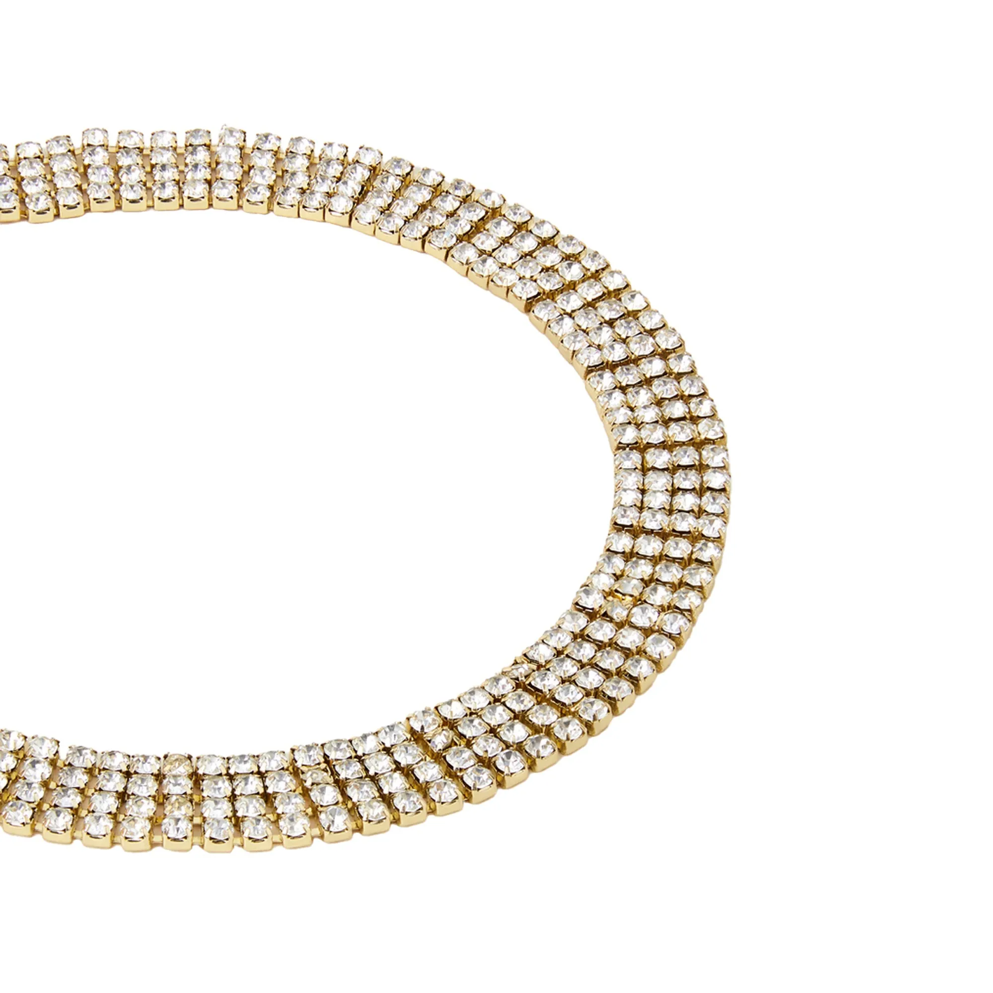 Gold Diamante Choker Party Necklace