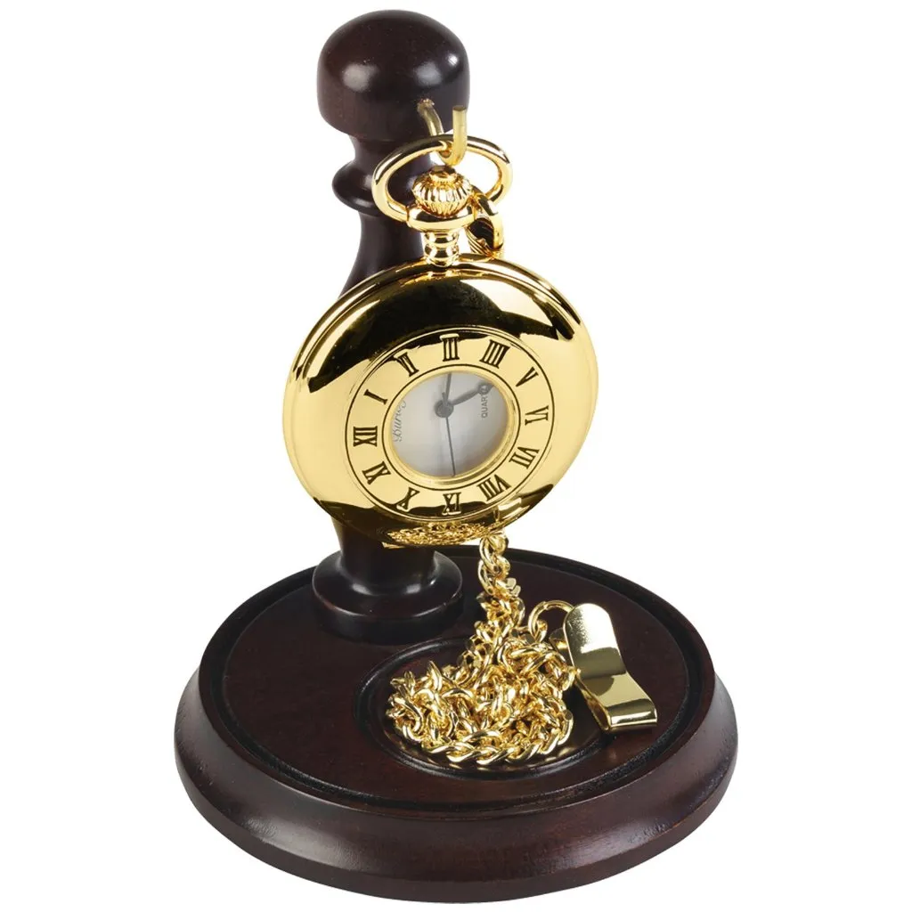 Gold Plated Half Hunter Pocket Watch by Burleigh with Stand GP1926