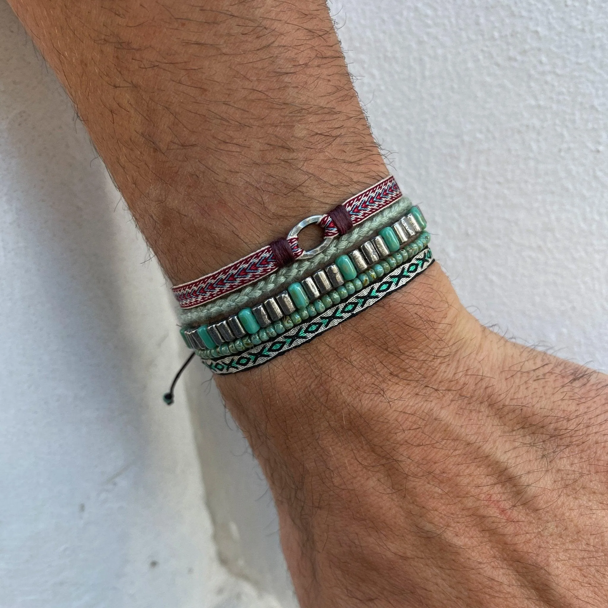 Handmade Purnama Bracelet With Silver Hoop 94