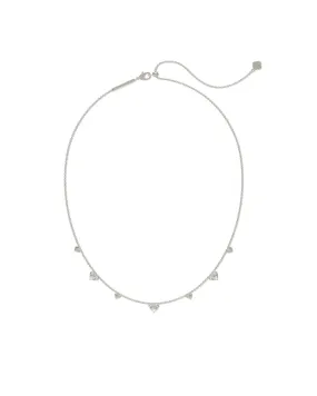 Haven Heart Crystal Choker Necklace Silver - White Crystal