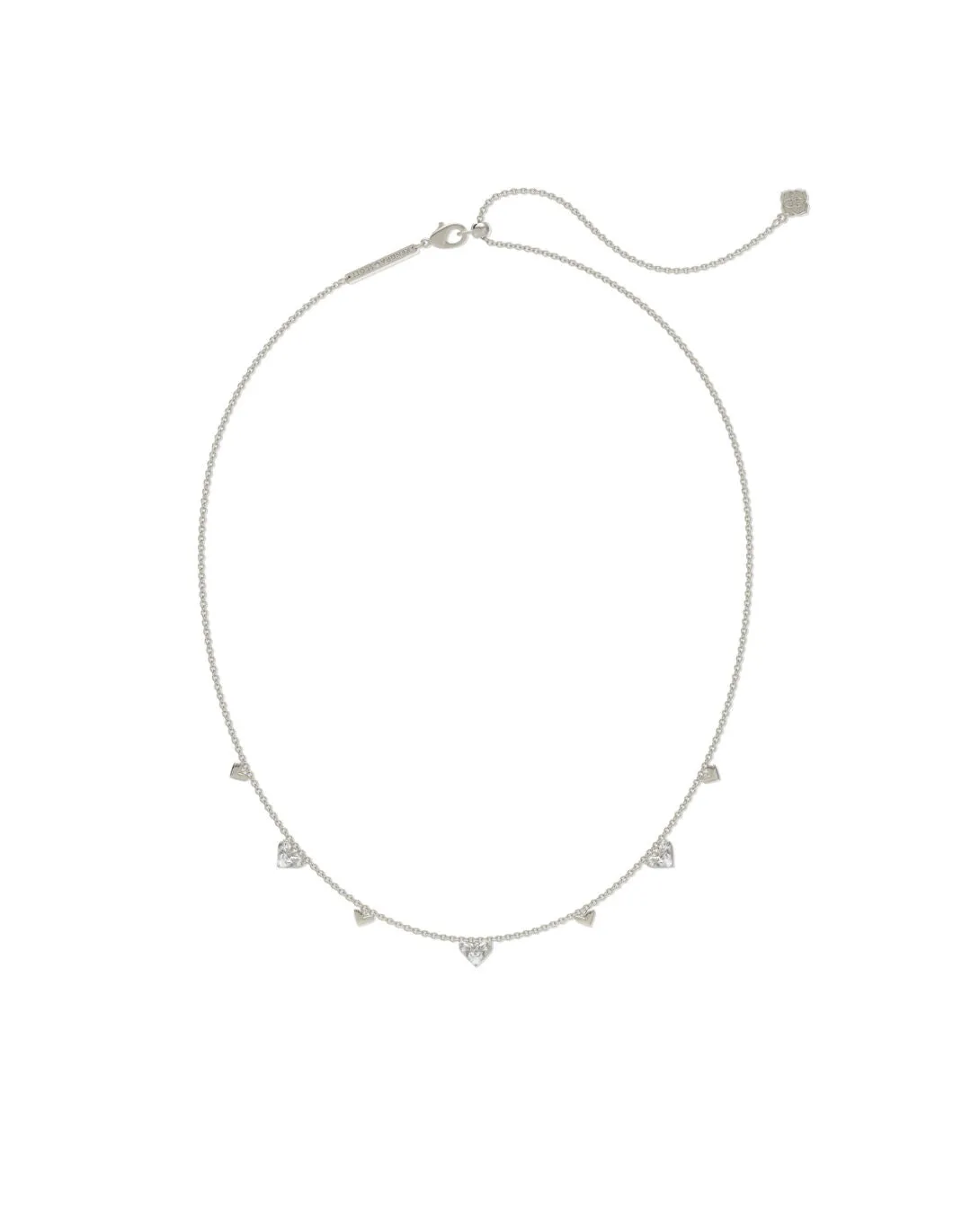 Haven Heart Crystal Choker Necklace Silver - White Crystal