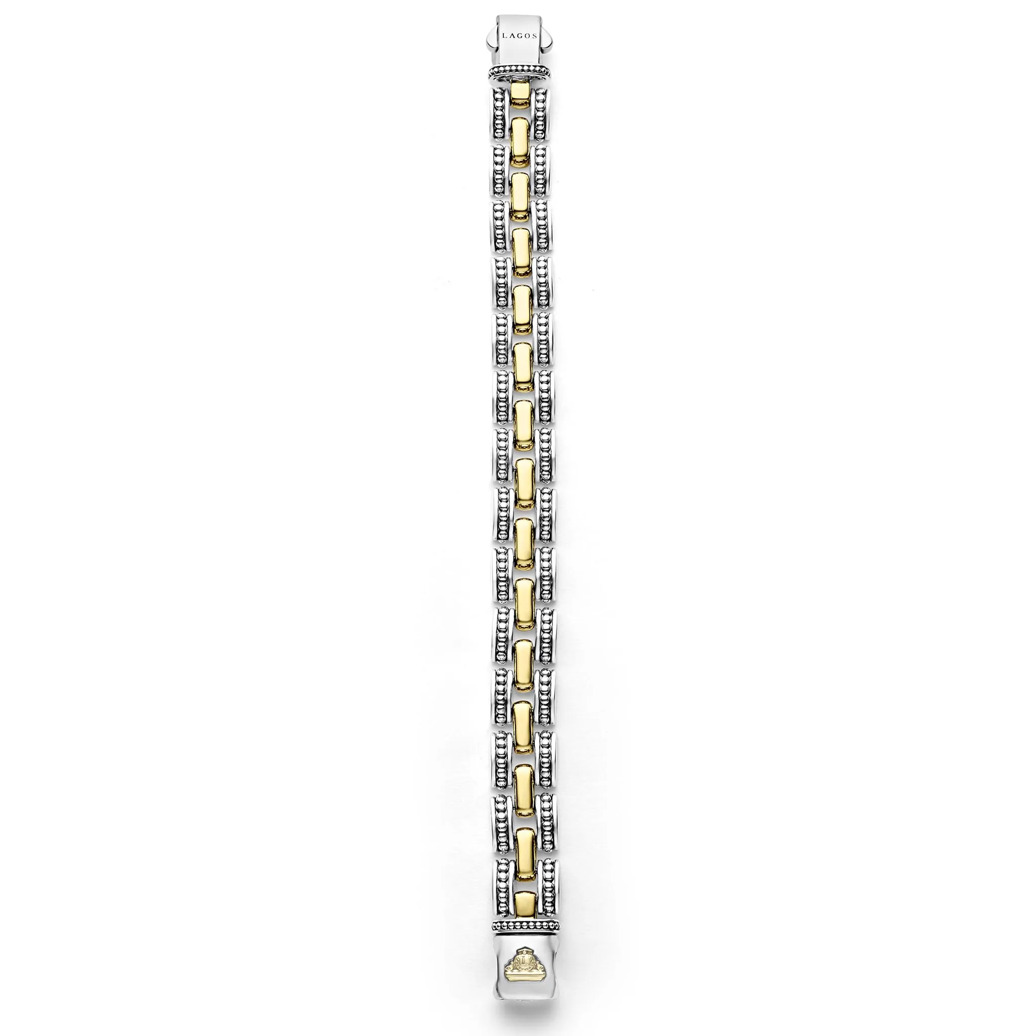 High Bar Two-Tone Caviar Link Bracelet