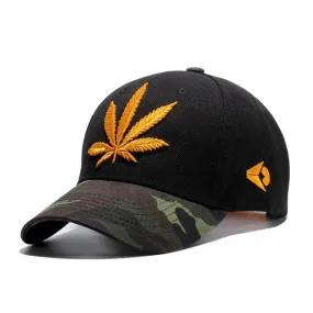 Hip Hop Camouflage Leaf Embroidery Baseball Snapback Cap