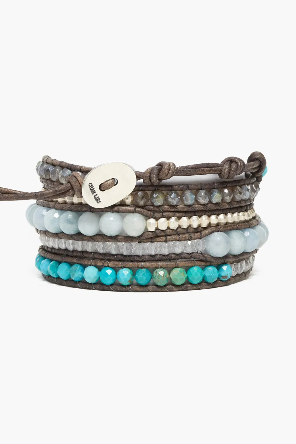 Horizon Wrap Bracelet Aquamarine Mix