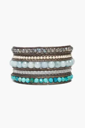 Horizon Wrap Bracelet Aquamarine Mix