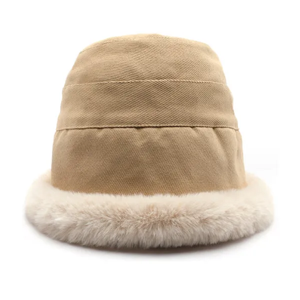 Japanese Beige Warm Bucket Hat 日系米色保暖漁夫帽 KCHT2423