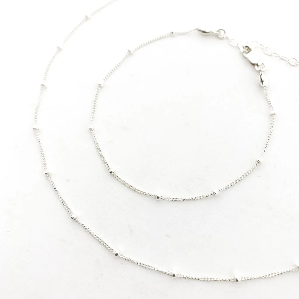 Jenna Satellite Chain Jewelry Set | Silver