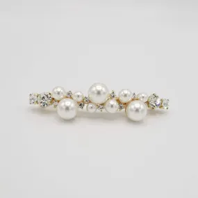 jewel pearl rhinestone embellished french barrette for women