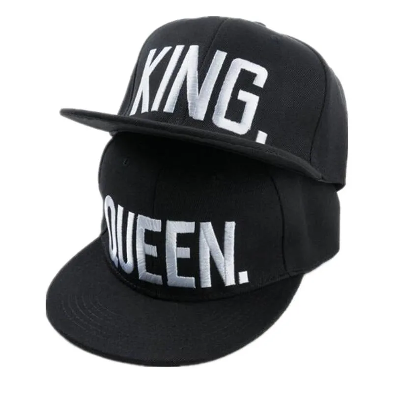 KING QUEEN Embroidery Baseball Adjustable Snapback Cap