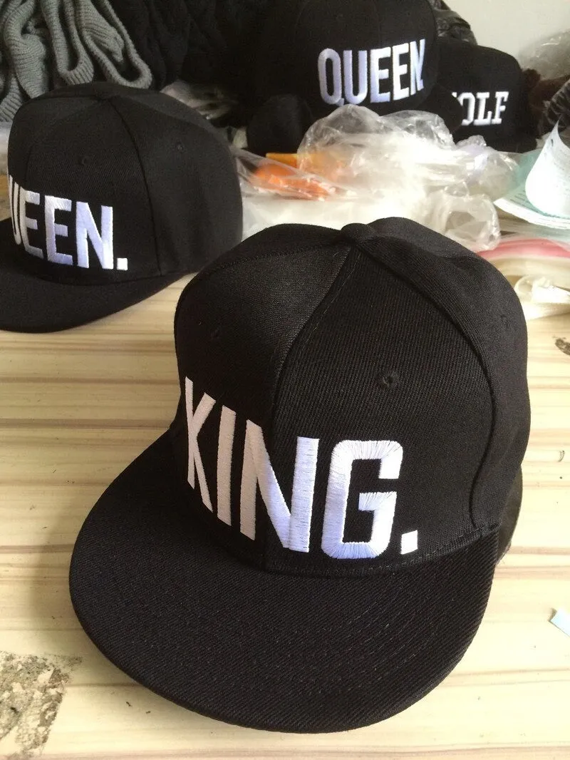 KING QUEEN Embroidery Baseball Adjustable Snapback Cap