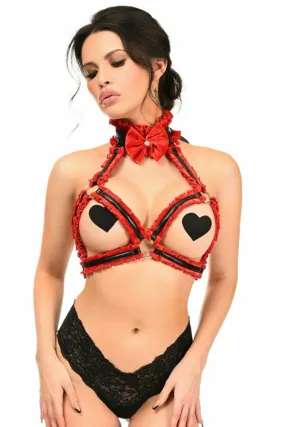 Kitten Collection Velvet & Faux Leather Triangle Top Body Harness