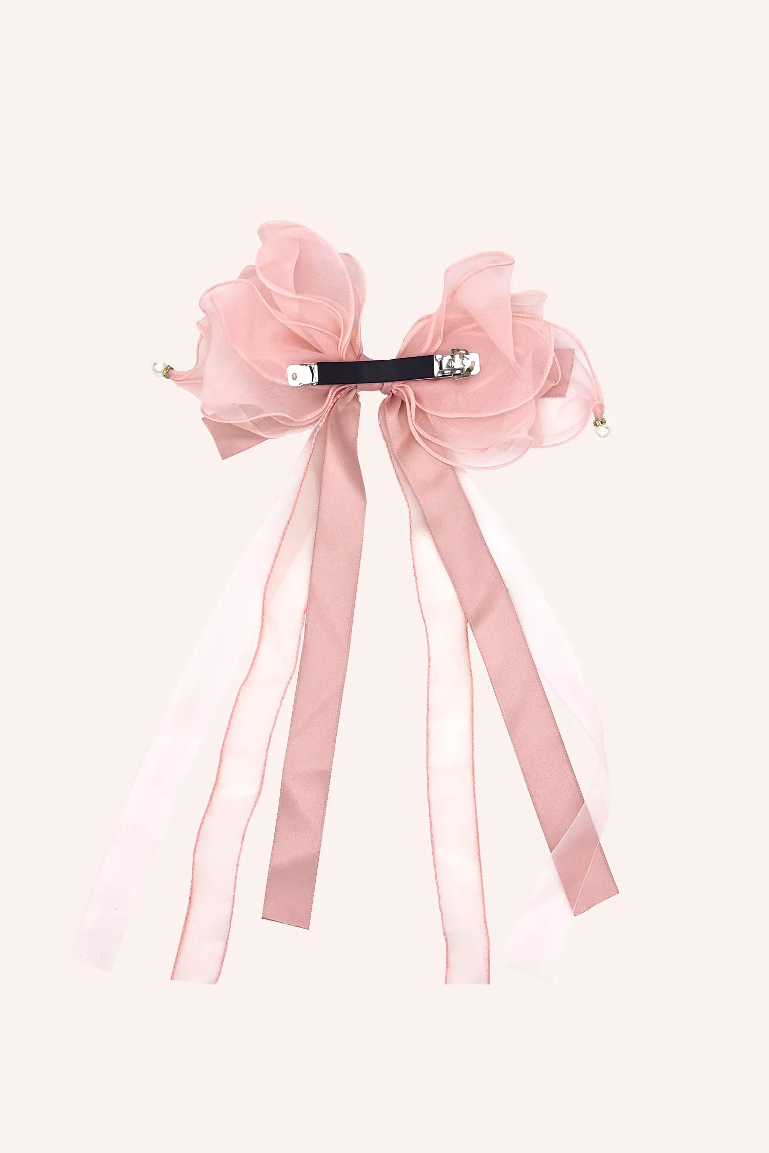 Large Pink Bow Barrette