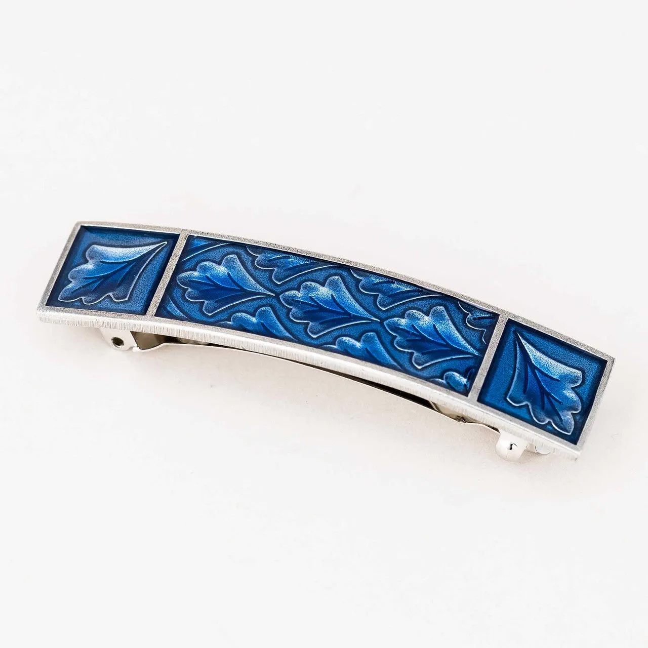 Leaf Cobalt Large Barrette