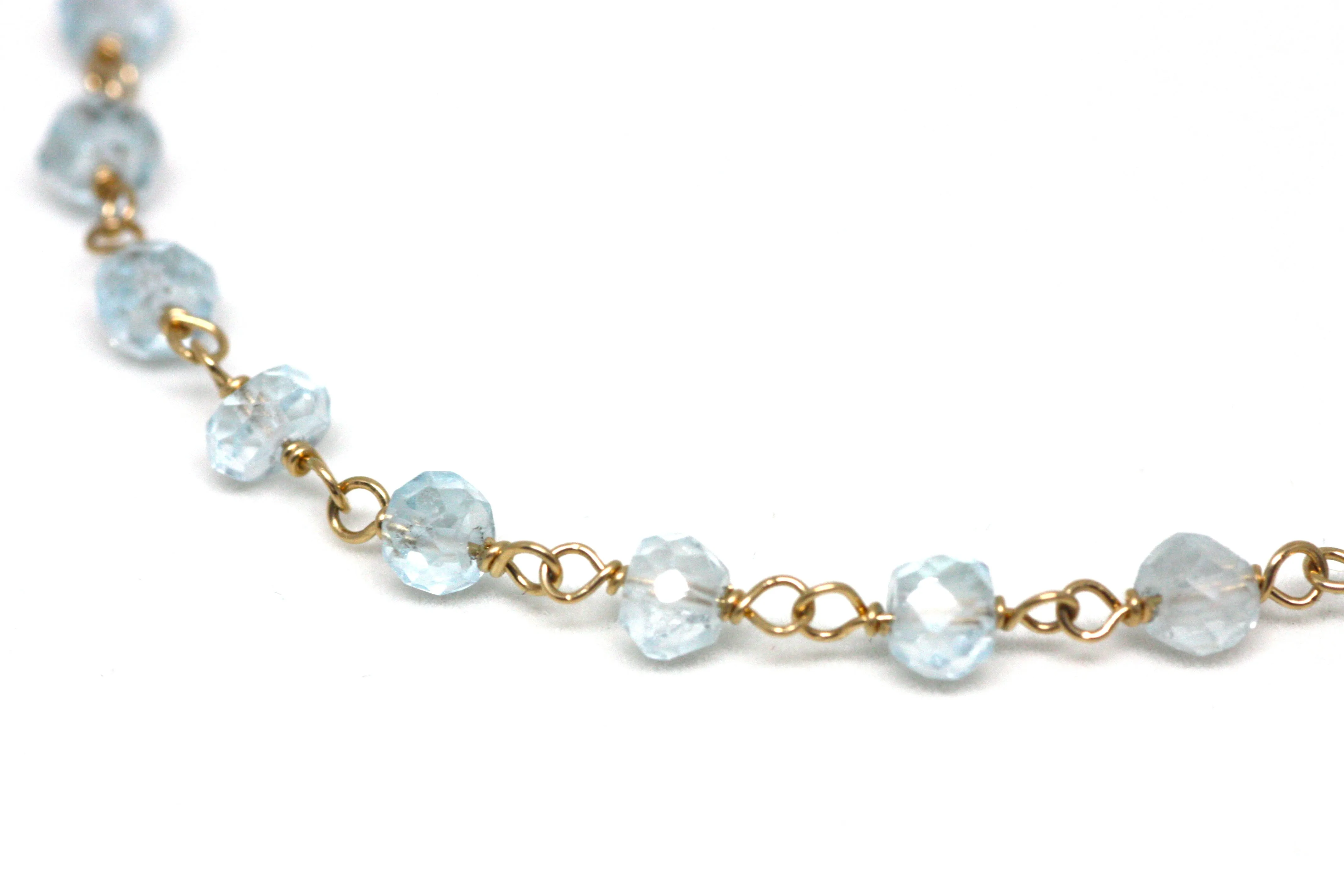 London Blue Topaz Bracelet in Wire Wrapped Gold