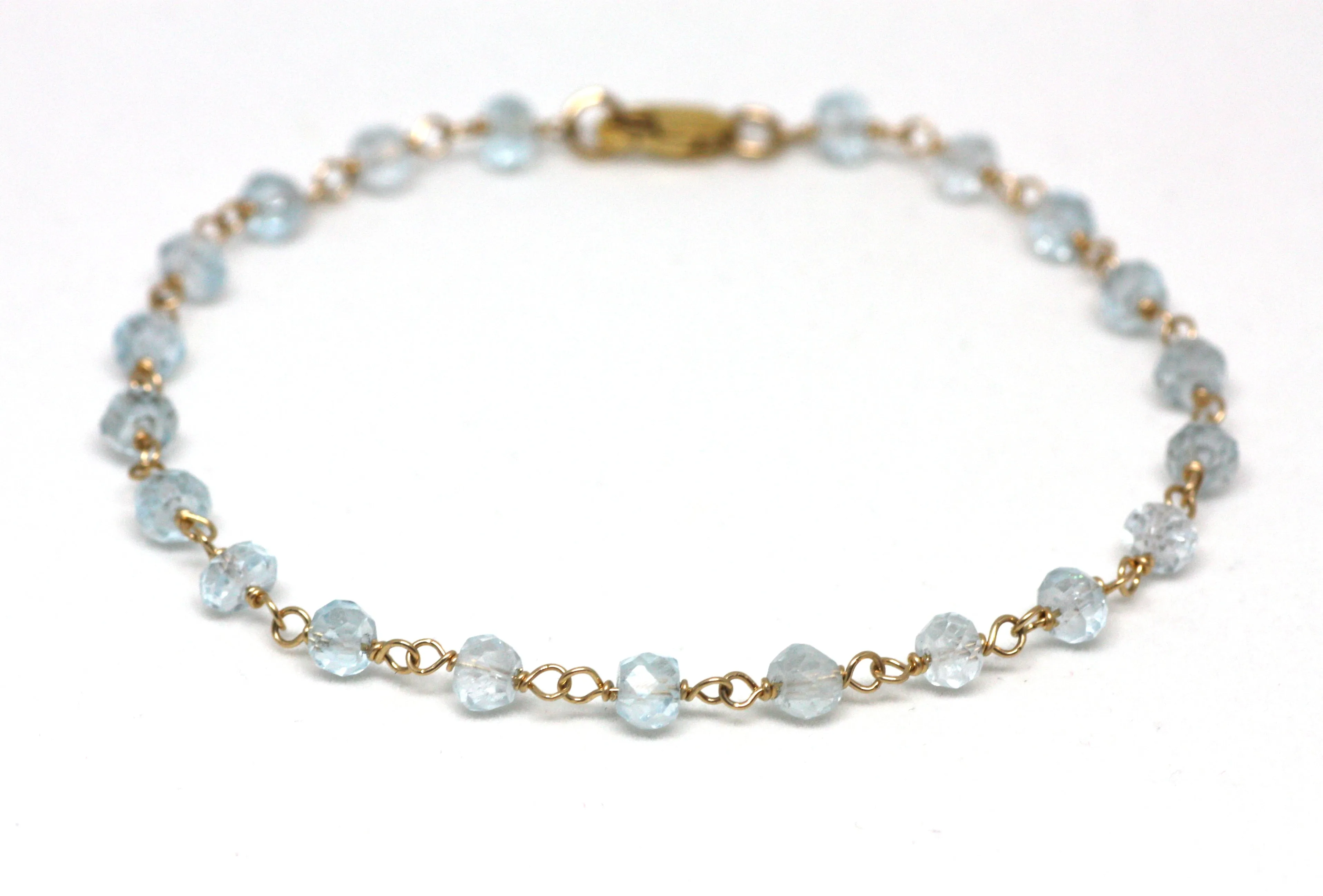 London Blue Topaz Bracelet in Wire Wrapped Gold