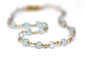 London Blue Topaz Bracelet in Wire Wrapped Gold