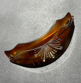 Lovely 1940s Diamante and Lucite Tortoiseshell 6cm Hair Clip