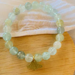 Mala: Aquamarine Beaded Mala Bracelet