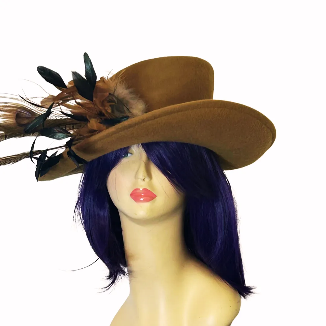 Medium Brim Hat with Feathers