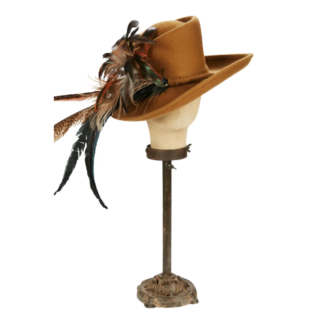 Medium Brim Hat with Feathers