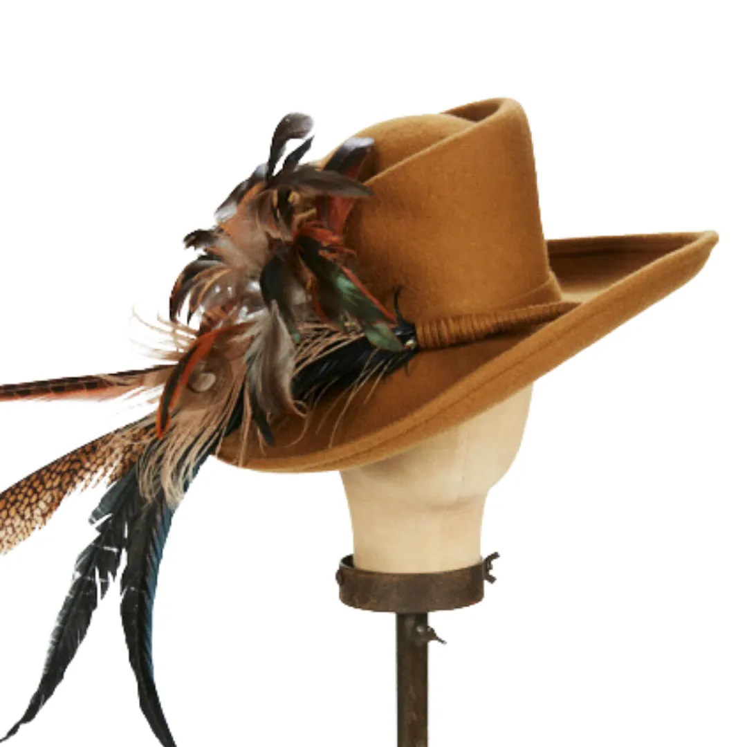 Medium Brim Hat with Feathers