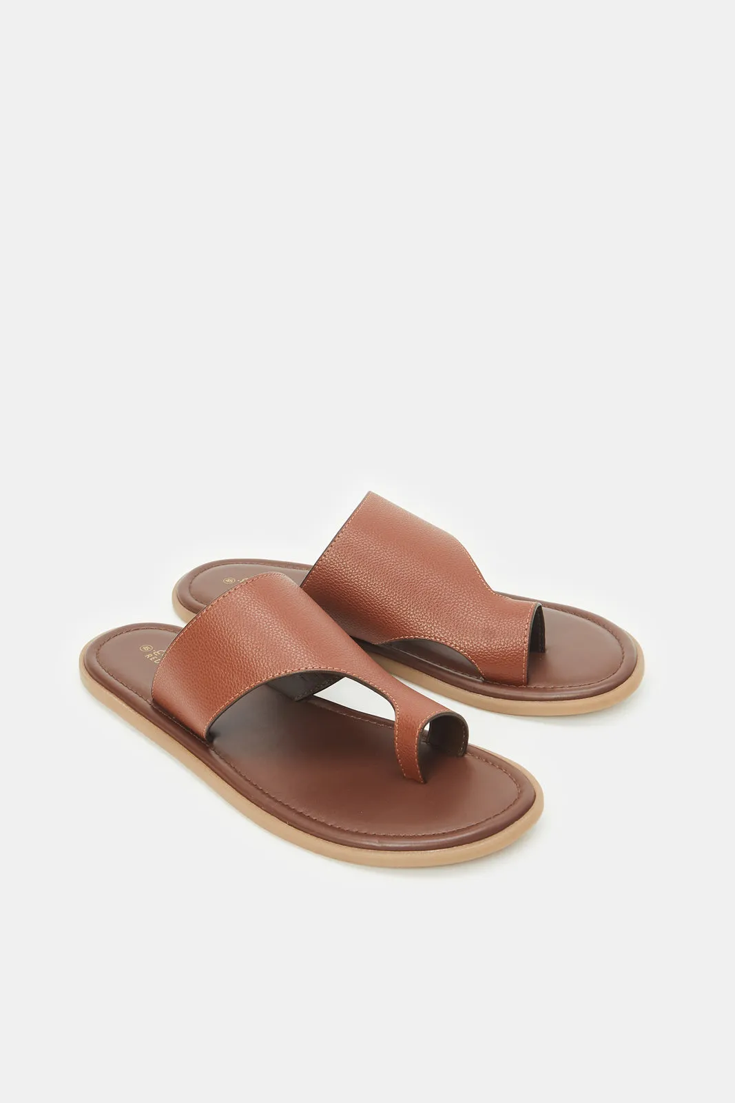 Men Brown Toe Ring Sandal