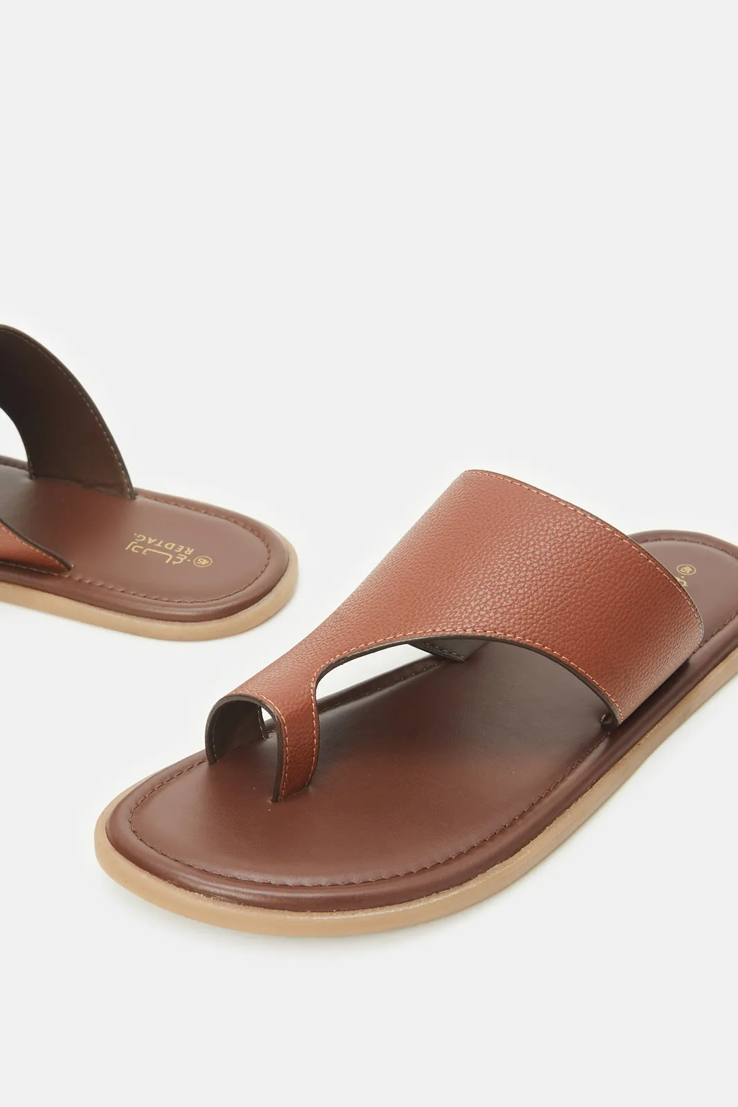 Men Brown Toe Ring Sandal