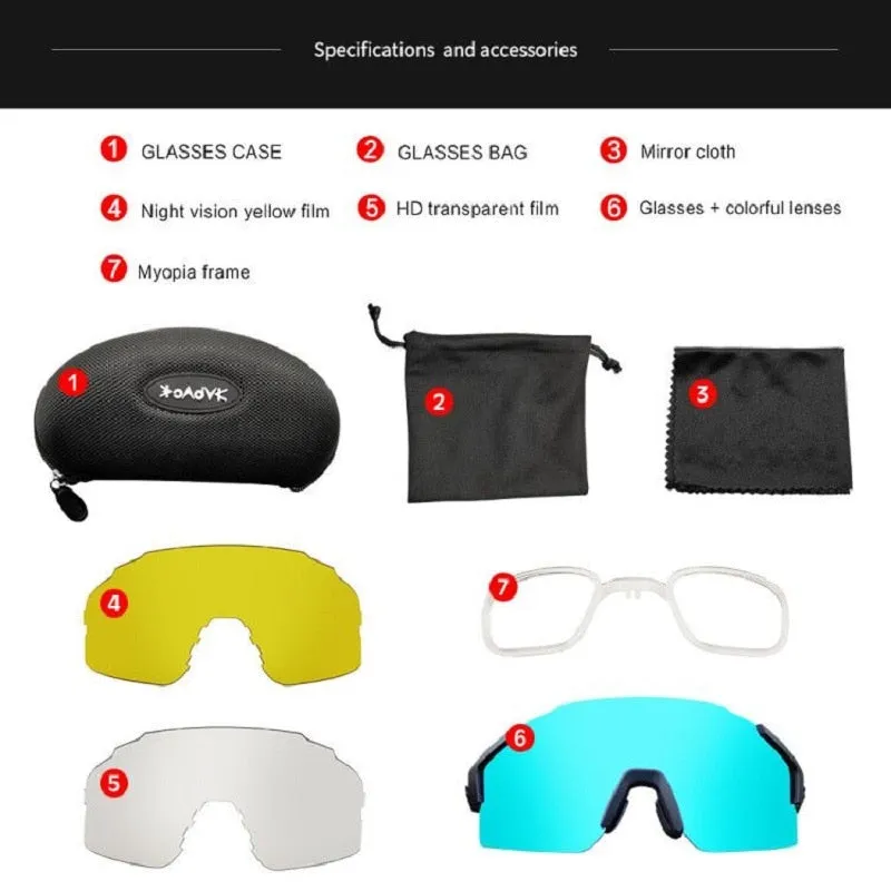 Men Women 3 Lens Outdoor UV400 Sport Cycling Glasses