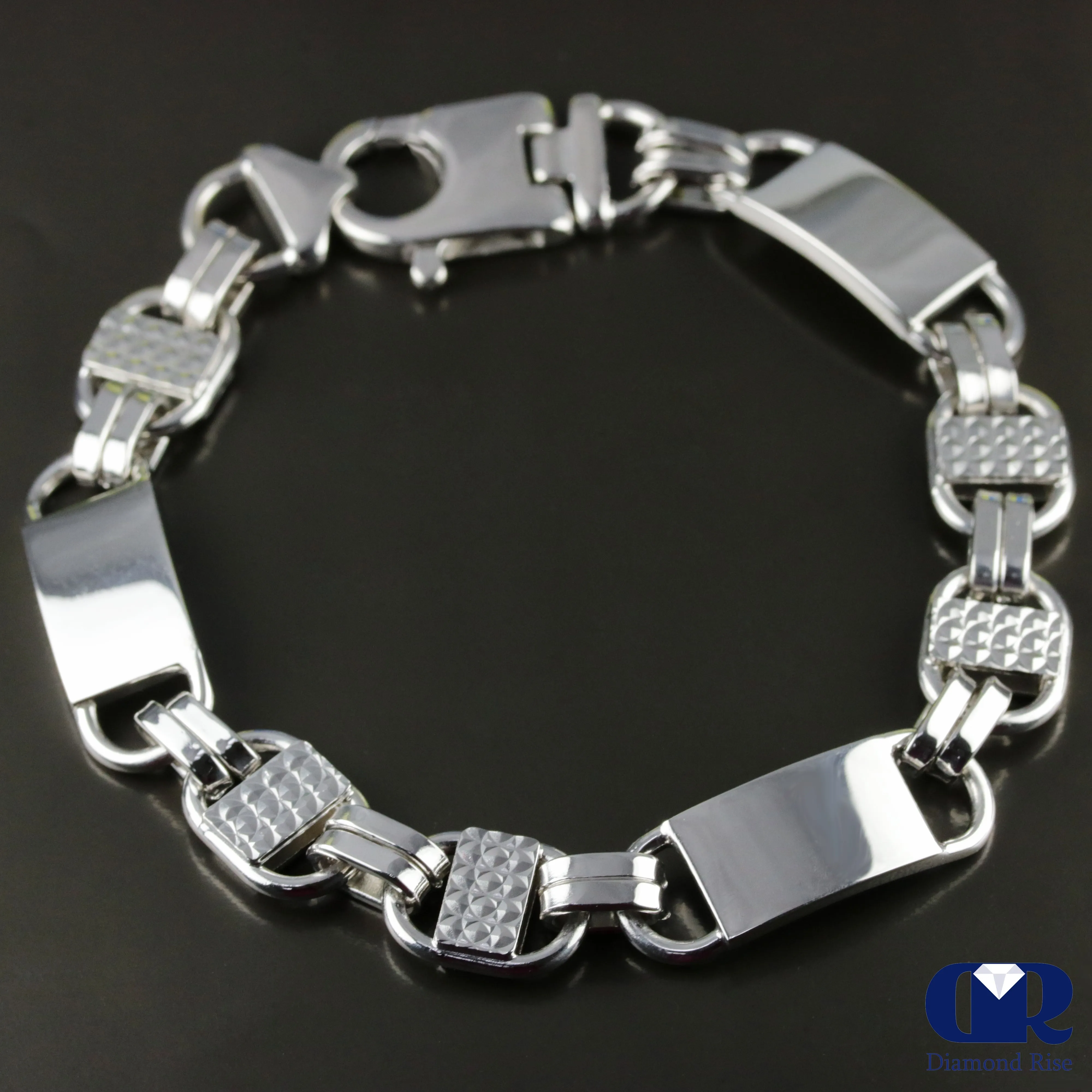 Men's 10.75 mm Heavy Pure Sterling Silver Byzantine Chain Bracelet