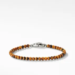 Mens 4MM Tigers Eye Bead Bracelet