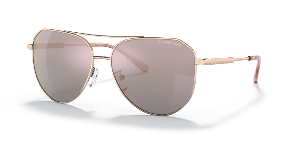 Michael Kors Cheyenne Pilot Non-Polarized Sunglasses - Gold/Rose Gold Mirror